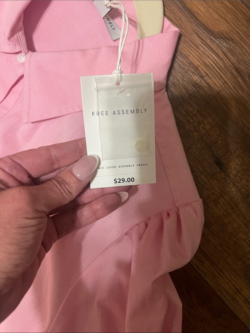 Pink Ruffle Button-Up Blouse - Picture 3 of 3